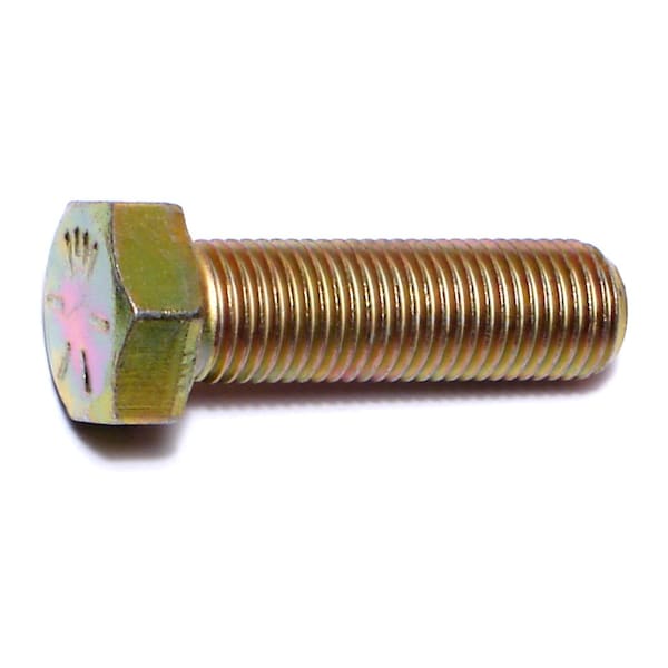 Midwest Fastener Grade 8, 3/8"-24 Hex Head Cap Screw, Zinc Yellow Steel, 1-1/4 in L, 8 PK 62983 - main